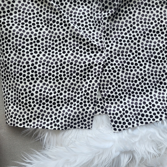 J. Crew White and Brown Pokadot Pencil Skirt Mid length Ladies Size 6 - Picture 9 of 9